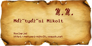 Mátyási Mikolt névjegykártya